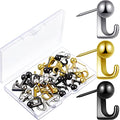 Jetec 30 Pieces Metal Push Pin Hangers Pin Wall Hooks Picture Hanging Picture Nails Frame Oil Painting Hooks on Wooden or Fabric Wall for Home or Office(Gold, Silver, Black) - color: Gold, Silver, Black