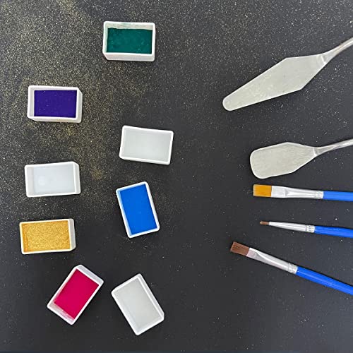 FCLUB Empty Watercolor Palette Paint Tin with 21Pcs Watercolor Full Pans - style: Tin Box with 21 Full Pans
