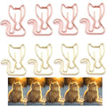40 Pcs Metal Cat-Shaped Paper Clips Set - Cute Paperclips for Fun Office Supplies and Party Decor (Gold, Rose Gold) - style: Cats