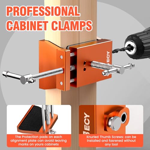 ECY Cabinet Clamps, Cabinet Face Frame Alignment Tool, 2 Pack, Orange - color: Orange