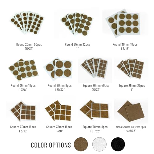 Furndiy Felt Furniture Pads for Hardwood Floors, Self-Adhesive Felt Pad for Chairs & Seat Legs, Easy Slide, Anti Scratch, Noise Stopper, Bumper & Buffer, Floor Protection - 1.3" x 18Pcs - size: 1.3" x 18Pcs