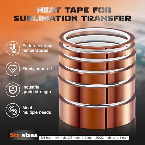 2 Set 6-Size Polyimide High Temp Tape, No Residue for Soldering Sublimation