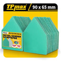 TPmax 100 Pack 90x65mm Detail Sander Sandpaper 220 Grit Compatible with Milwaukee M12 Heavy Duty Hook & Loop Anti Clogging Polyester Film Sheets - size: 220 Grit