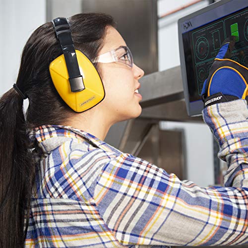 JORESTECH Safety Earmuffs Yellow Hearing and Ear Sound Suppression Adjustable Headband Lightweight Protection for Construction Sleeping Studying NRR 23dB EM-503 - color: Yellow