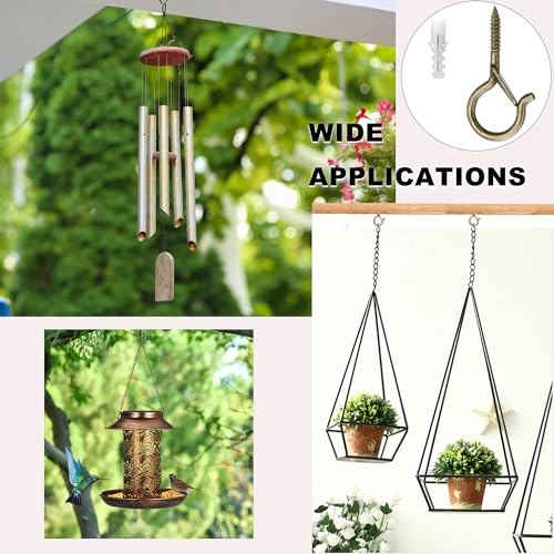 PlusRoc 20 Pack Screw Hooks for Hanging Plants Outdoor Lights(Bronze) - color: Bronze