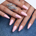 CurvLife Long Almond Press On Nails, Pink Aura, Soft Gel - color: Pink Aura