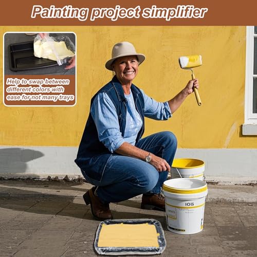 40 Pcs Paint Tray Liners Disposable 18 Inch Paint Roller Tray Liner Plastic Paint Tray Liner Bags Paint Pan Liners Large Paint Roller Tray Sets for House Painting Walls - color: 40pcs, size: 18 Inch