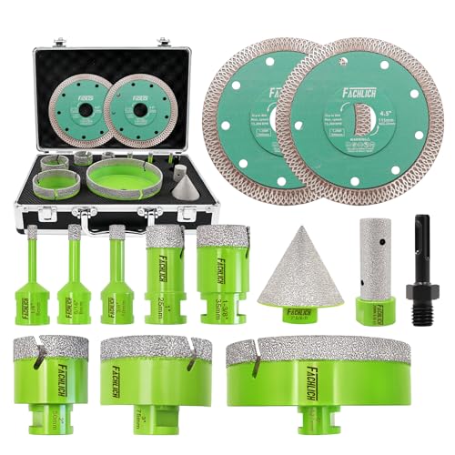 Tile Hole Saw Kit Diamond - (6-127mm Drill Bits+Finger Bit+Chamfer Bit+Adapter+Tile Blade) Diamond Hole Saw Kit - size: Kit6