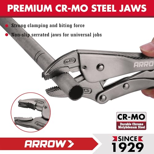 ARROW 5-piece Locking Pliers Set, Chromium-Molybdenum Vice Grips - style: 5-piece