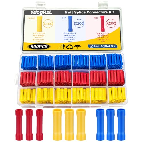 500Pcs Butt Splice Connectors Kit 22-10 AWG - color: 500pcs-(22-10)