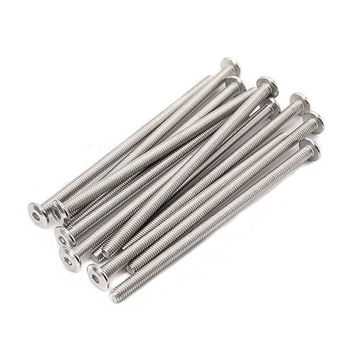 cSeao 10pcs 1/4"-20 x 2-1/2" Flat Head Allen Head Joint Conecting Bolts Socket Cap Screws for Furniture Table 304 Stainless Steel - size: 1/4"-20 x 2-1/2" 10pcs