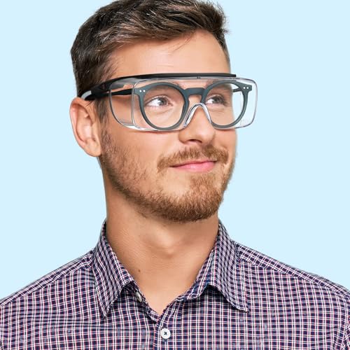 MORK&SUKY Safety Glasses Fit Over Prescription Eyeglasses, ANSI Z87 Certified,Anti-Fog Eye Protection for Men and Women. - color: Pink/White