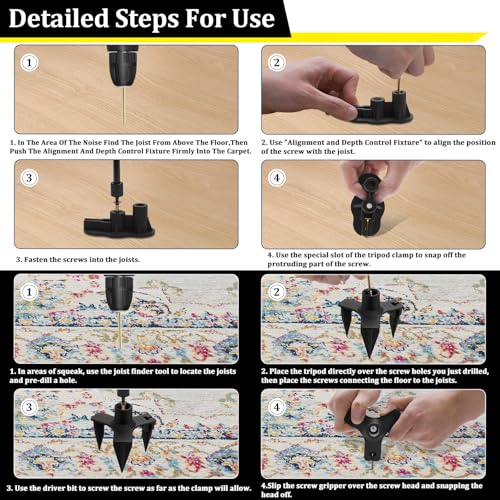 Noisy Floor Repair Kit with 100 Screws and 5 Tools - size: 100 Screws