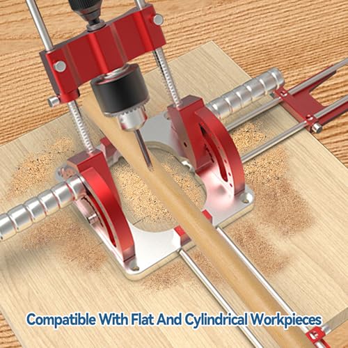 JOJOCY Multi-Angle Drill Guide, 0° to 60° Angle Adjustable Drill Guide Portable High Precision Electric & Hand Drill Guide for 1/16" - 1/2" Drills Self-Centering for Woodworking, Metalwork