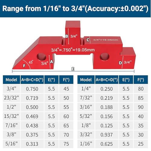 Table Setup Blocks for Woodworking, 14pcs Aluminum Alloy Woodworking Tools Precision Set up Bars, Height, Depth, Angle & Fence Alignment Gauge Set - Router and Table Saw Accessories with Storage Case