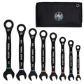KLEIN TOOLS 69408G Ratcheting Combination Wrench Set, SAE, 8-Piece, 5/16 to 3/4-Inch, Steel Alloy, Foam Pouch, 90-Tooth