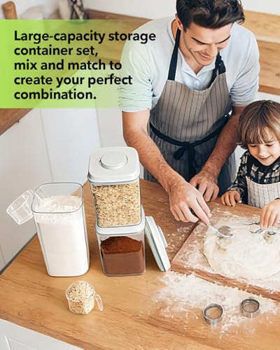 Airtight Food Storage Container with One-Touch Lid, 4.22 QT / 4.0 L Stackable Durable BPA-Free PET for Flour, Sugar, Cereal & Kitchen Pantry Organization. - color: 4.22Qt/4L