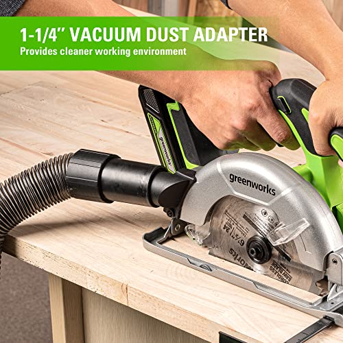 Greenworks 24V Brushless 6-1/2" Circular Saw, 4,800 RPM, Adjustable Cutting Depth 45°/90°, Tool Only - size: 6-1/2", style: Tool Only