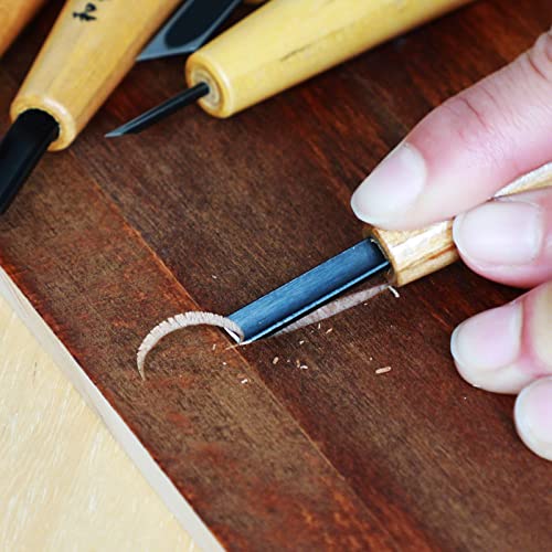 Wazakura Made in Japan Bonsai Chisel Hand V-Parting Carving Tool 0.17 in (4.5 mm) for Jin Shari Making, DIY Woodcarving Knife for Experts and Beginners (V-Parting Triangle Shape 4.5 mm) - style: V-Parting Triangle Shape 4.5 mm