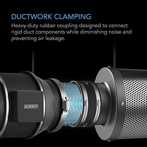 AC Infinity Noise Reduction Clamp 4-Inch, Duct Coupler. - size: 4inch
