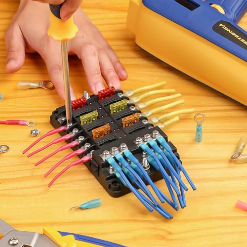 haisstronica 260PCS Heat Shrink Ring Terminals, 22-10 AWG, 3 Colors 4 Sizes - size: AWG 22-10