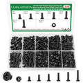 336 Pcs Black M4 Flat Head Machine Screws and Nuts Bolt Kit | High-Strength Carbon Steel Black Oxide, M4 x 6/10/12/16/18/20mm, Precision Fasteners for DIY & 3D Printing, Storage Box - size: 336Pcs M4*6/10/12/16/18/20mm-Flat