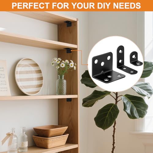 26 Pack L Bracket Corner Brace Kit, 3 Sizes Stainless Steel Corner Bracket - size: 26 Pack-3 Sizes