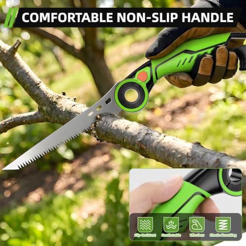 14Inch Folding Hand Saw,Heavy-Duty Pruning Saw with SK5 Extra-Long Blade - size: 14