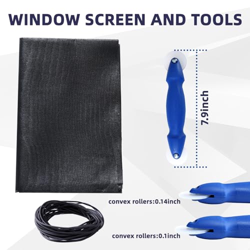 BafloTEX Fiberglass Screen Mesh, 36 x 84 Inch Window and Door Repair Kit - size: 36"x84"