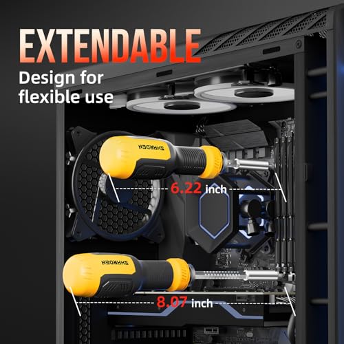 SHARDEN Multi ScrewDriver Set 26 in 1 All in One Adjustable Screw Driver - color: Yellow, size: Extendable-NonRatchet