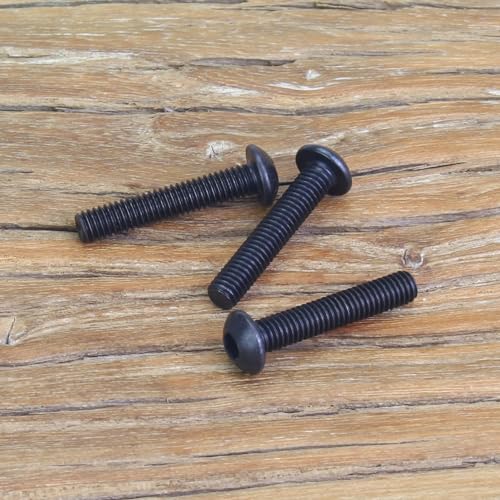 105 Pieces M3 x 16mm Button Head Socket Cap Screws, Thread Pitch 0.5mm, Sutemribor M3 Black Screws, 10.9 Grade Alloy Steel, Black Oxide Finish, Fully Threaded - size: M3 x 16mm, style: Button Head