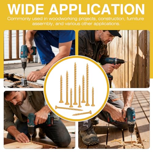 #8#10 Assorted Screws Kit, 5 Sizes Wood Assortment,Torx Dive, 400pcs