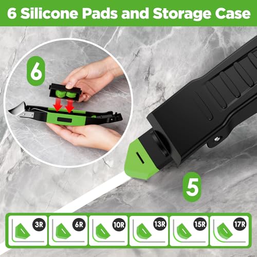 6 in 1 Silicone Caulking Tool Kit, Caulk Grout Remover Tool (Green) - color: Green
