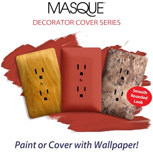 TayMac 2520W MASQUE White 1-Gang Duplex Jumbo Electrical Outlet Cover Wall Plate, Replaces Old Wall Plate for Electric Outlet, Home Improvement Essential, White, 1-Pack