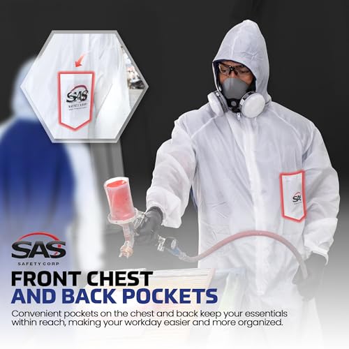 SAS Safety 6938 Moon suit Nylon Cotton Coverall, Large, White - size: Large