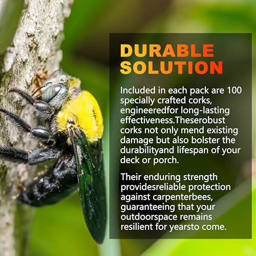Duomilee 206 Pieces Carpenter Bee Corks Sets 2 Size Carpenter bee Corks Repairs The Damage and Plugging Holes Insiding