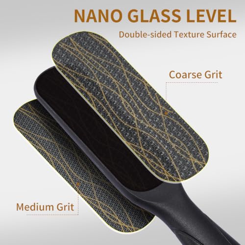 Nano Glass Foot File, Double-Sided Foot Callus Remover for Cracked Heels - color: Black