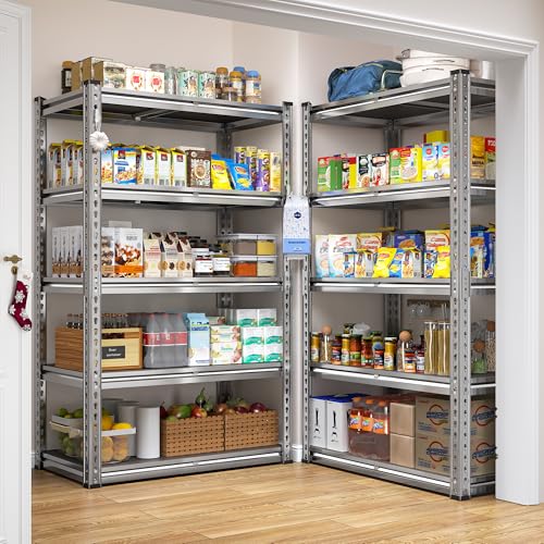 REIBII Galvanized Garage Shelving with PP Boards for Pantry Office Garage - size: Sliver 28"Wx12"Dx60"H