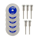 SHDIATOOL 40mm (1-9/16 inch) Diamond Glass Cutting Blade with 3MM Shank, Mini Carving Disc for Drill Machine on Glass, Tile, Porcelain, Ceramic(Pack of 5) - size: 40mm (1-9/16")