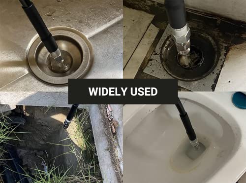 2023 Sewer Cleaning Tool High-pressure Nozzle, Drain Augers, Sewer Pipe Dredging And Cleaning Tools for Pipe Unclogging - Drain Clog Remover | Hair Clog Remover | Toilet Clog Remover (A)