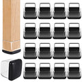 Ezprotekt Chair Leg Sliders for Carpet, 24 Pcs Square Chair Glides for Carpet, Carpet Furniture Pads Stool Leg Protectors Caps, Carpet Furniture Glides Quickly and Easily (L Fit:1" - 1.4") - size: L-Clear