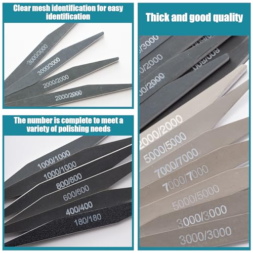 Honoson 20 Pcs Sanding Sticks Model, Low Grits Rating, Double Angle Shape - style: Double Angle Shape