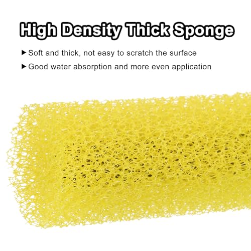 uxcell 1 Set Textured Paint Roller Covers 4 Inch Mini Resilient Sponge Paint Roller Cover with Frames Set Textures Foam Drywall Texture Paint Rollers Reusable Paint Roller Kit