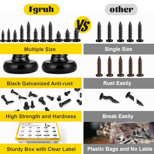 900Pcs Wood Screws Assortment Kit, M1.7M2M2.3M2.6M3 Tiny Micro Phillips Pan Head Self Tapping Screw, Sheet Metal Screws for DIY Electronic - size: 900pcs M1.7M2M2.3M2.6M3 Black