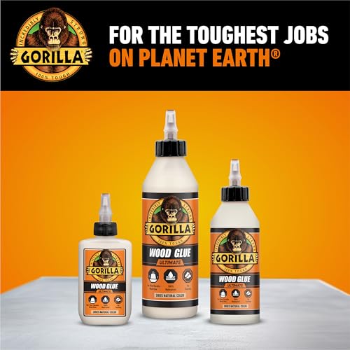 Gorilla Ultimate Waterproof Wood Glue, Natural Color, 8 oz - size: 8oz, style: 1 Pack Bottle