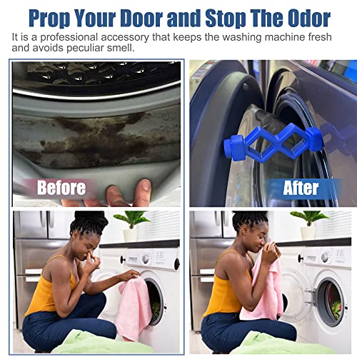 Magoog Washer Door Prop, “Shorter, Space Saver”, Keep Front Loader Door Open, TPU Material Non-Rust - color: blue