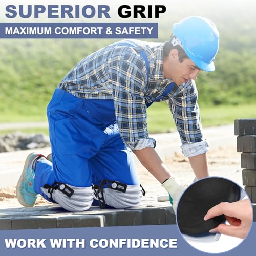 Soulchen 2 Pairs Heavy Duty Construction Knee Pads for Work, Gray - color: Gray