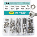 M8 x 10mm 20mm 30mm 40mm Hex Socket Head Cap Screws Bolts and Nuts, Stainless Steel 304, Bright Finish, Metric Allen Drive, Fully Thread, Assortment Kit 48PCS - size: Socket M8x10-40mm+Nuts