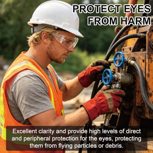 30 Pack Clear Safety Glasses, Impact Resistant Protective Eyewear Bulk for Men Women Work Construction Lab