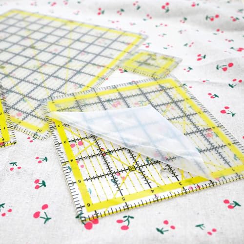Quilting Rulers Sewing Ruler,Acrylic Quilting Ruler Templates,Precision Cutting Tools for Patchwork Fabric,Sewing Supplies Yellow(2.5"X2.5",4.5"X4.5",6.5"X6.5",10.5"X10.5") - color: Yellow